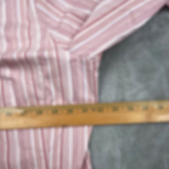 Merona Womens Pink & White Striped Button-Up Shirt XXL Cotton Blend NWT 6075 - Picture 7 of 10